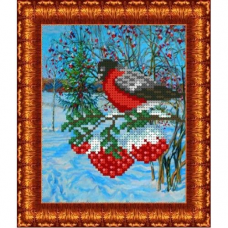 КБЖ-5009 Канва с рисунком для бисера 'Снегирь', А5