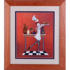 В1085 Канва с рисунком Alisena 'Официантка с пирогом', 25*32 см